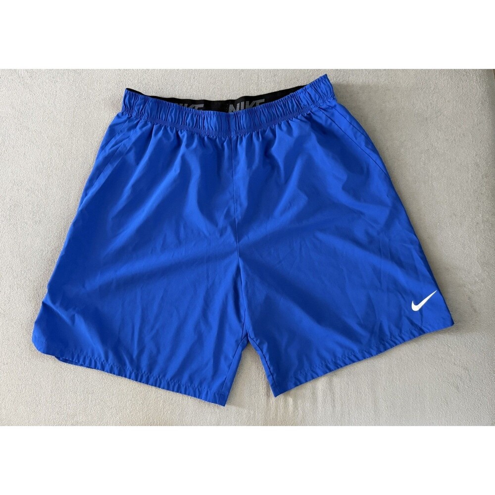 Nike Men's XL Blue loose fit shorts with Drawstring, running, gym